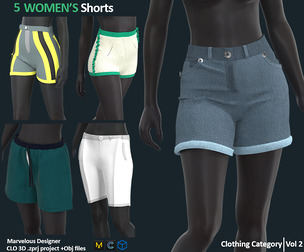 5 WOMEN'S SHORTS / MD + CLO3D + ZPRJ + OBJ