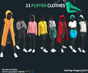 11 PUFFER CLOTHES PACK / MD + CLO + ZPRJ + OBJ