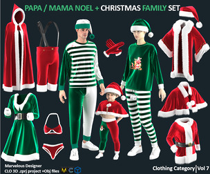 PAPA / MAMA NOEL + CHRISTMAS FAMILY SET