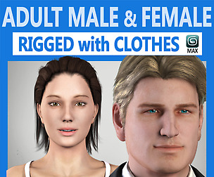 Pack - Adult Male and Female Rigged