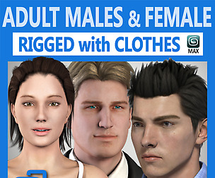 Pack - Adult Males and Female Rigged Megapack
