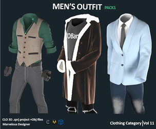 MEN'S OUTFIT / MD + CLO3D / ZPRJ + OBJ - PACK1