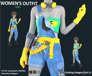 WOMEN'S OUTFIT / MD + CLO3D / ZPRJ + OBJ - VOL1