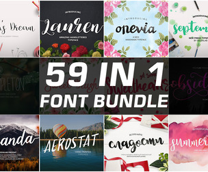 59 Handwritten Modern, Font Bundle, Calligraphy