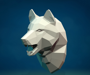 Wolf head low poly