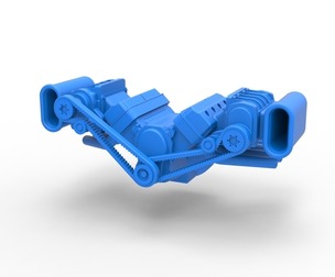 Engine V8 double supercharger Version 5 Scale 1:25