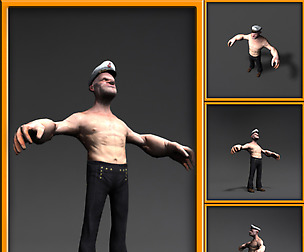 Popeye 3d cartoon character