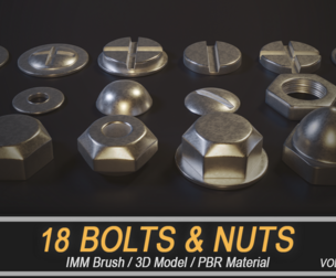 Bolt and Nuts IMM Brush + 3d model + textures