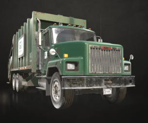Classic Garbage Truck - Low Poly