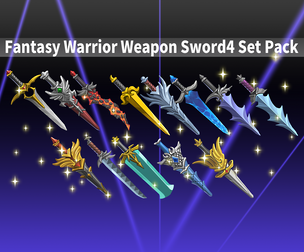 Fantasy Warrior Weapon Sword4 Set Pack