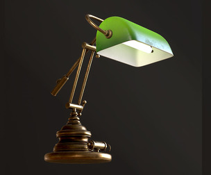 Old Green Banker's Lamp