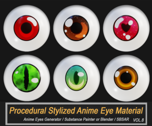 Procedural Stylized Anime Eye Material (SBSAR)