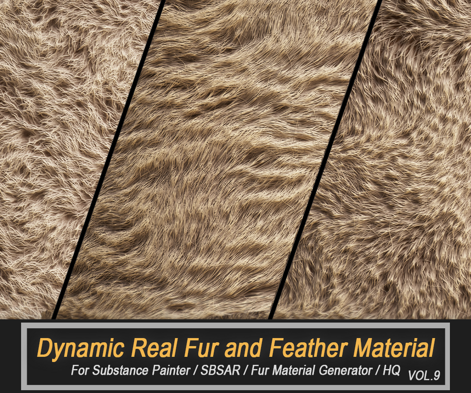 Dynamic Real Fur and Feather Material (SBSAR)