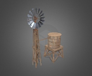 Windmill and Watertank and Windmill with watertank