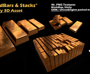 4 Gold Bars and 4 Big & 4 Small Stacks