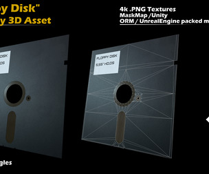 Free! -Floppy Disk - 3D Game Asset - PBR