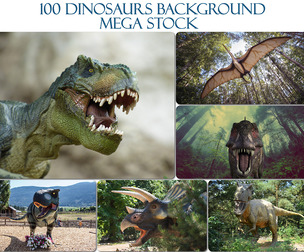 100 Dinosaur Backdrop T-Rex, Prehistoric