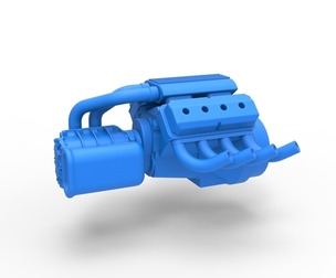 Engine V8 with Potvin Supercharger 1:25