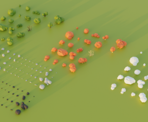 Low Poly Rocks and Bushes Asset Pack