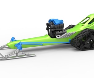 Front engine old school snow dragster V2 1:25