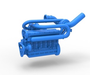 Twin Turbo straight-six engine Scale 1:25