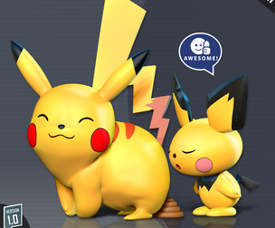 Pikachu and Pichu
