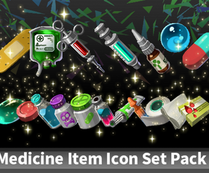 Medicine Item Icon Set Pack