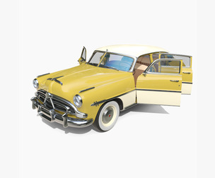 Generic 50s sedan with interior