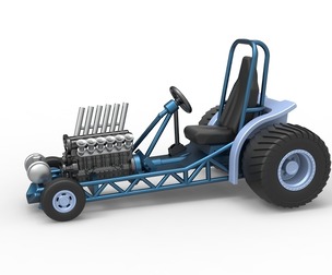 Mini Rod pulling tractor 9 Scale 1:25