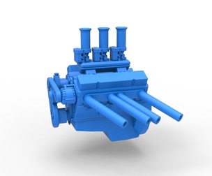 Engine V8 for Hot rod Version 2 Scale 1:25