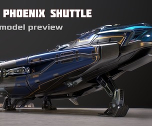 Stellar Phoenix Shuttle - Spaceship Low-poly