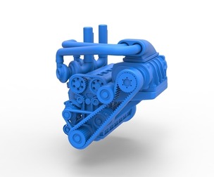 Twin turbo supercharged straight-six engine 1:25