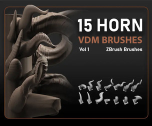 15 Horns 3D Brushes vol 1 ( VDM Zbrush )