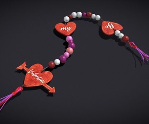 Valentines Bead Heart Charm
