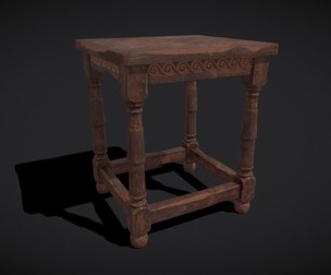 Medieval Antique End Table