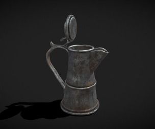 Worn Decorated Pewter Flagon