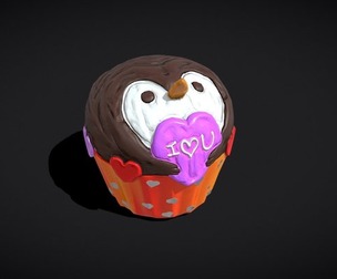 Valentines Penguin Cupcake