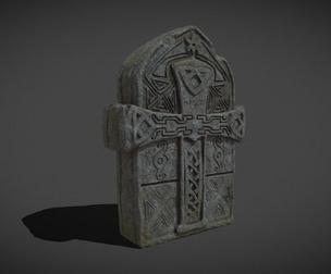 Knotted Engraved Cross Standard Gravestone