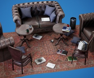 Armchair Set - PBR Game Ready Props