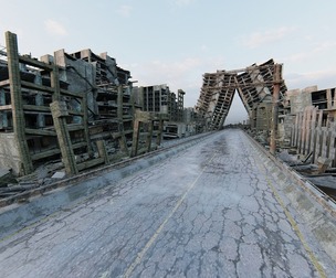 Ruined City Destroyed Cityscape