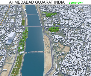 Ahmedabad Downtown city Gujarat India 6km
