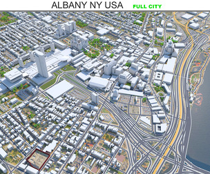 Albany City NY USA 3D Model 40km