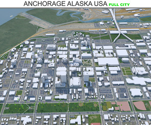 Anchorage Alaska City USA 3D Model  220 km