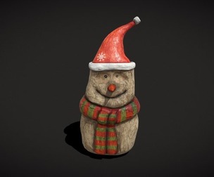 Hand Painted Wooden Snowman Ornament