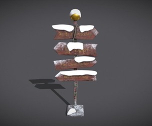 Santas Village Directional Post