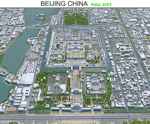 Beijing City China 3D Model 120km