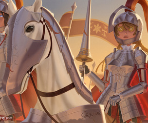 Female Knight and (Crescent) Knight