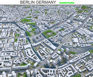 Berlin Downtown City Germany 3D Model 10km