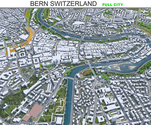 Bern City Switzerland 3D Model  35 km