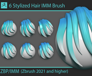 Stylized Hair IMM Brush